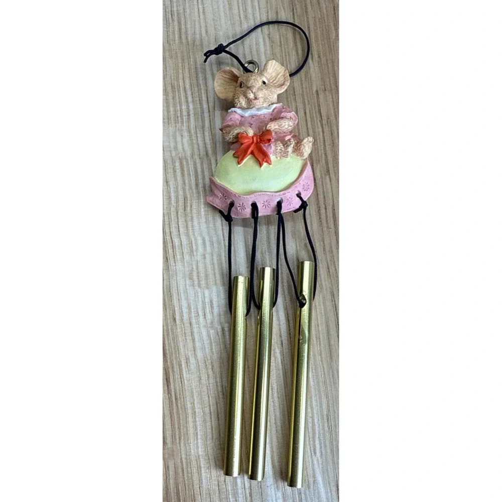 NIB Small Mouse Chime Pink/yellow With Bow